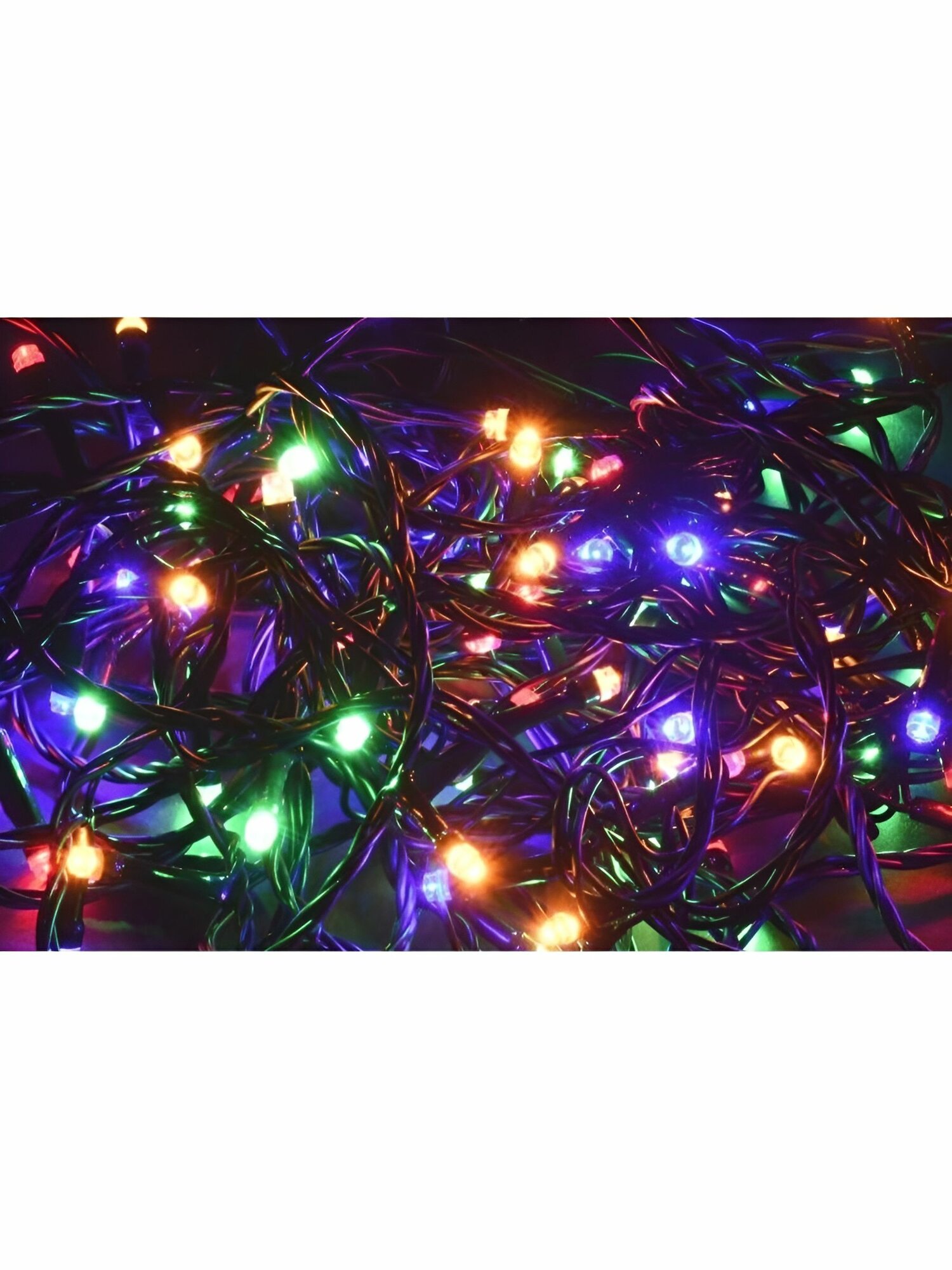 Гирлянда "Нить" IEK, 5м, 50LED, RGB, провод зел, 230В, с контроллером 8 режимов, Артикул: LGDB110-3-050-05-G-S-20.