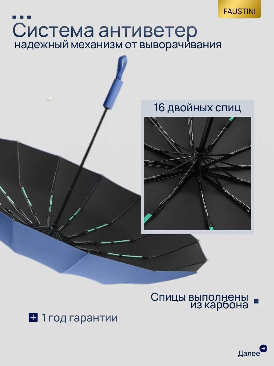 Зонт FAUSTINI, синий — фото 1