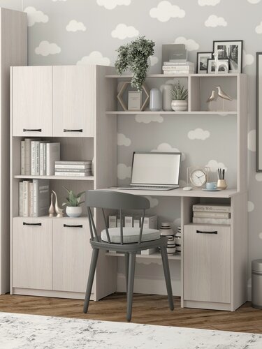 Изображение товара Есэндвич Лаворо 7 Письменный стол со шкафом 160х160х50 см левый (Анкор белый)