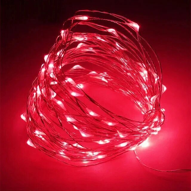 Бордисон серебряная гирлянда 2 м 20 светодиодов Красный Red 2M 20LEDs
