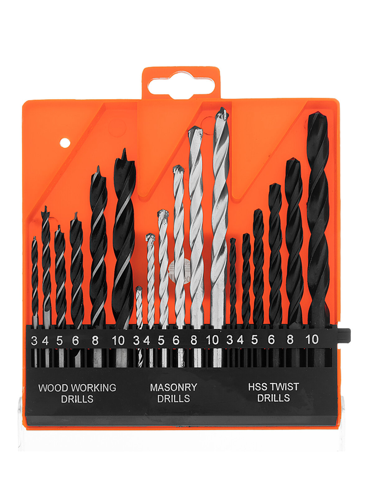 Набор сверл Sparta по бетону металлу дереву 3-4-5-6-8-10 мм 18 шт пласт. бокс цилин. хвост. 725305