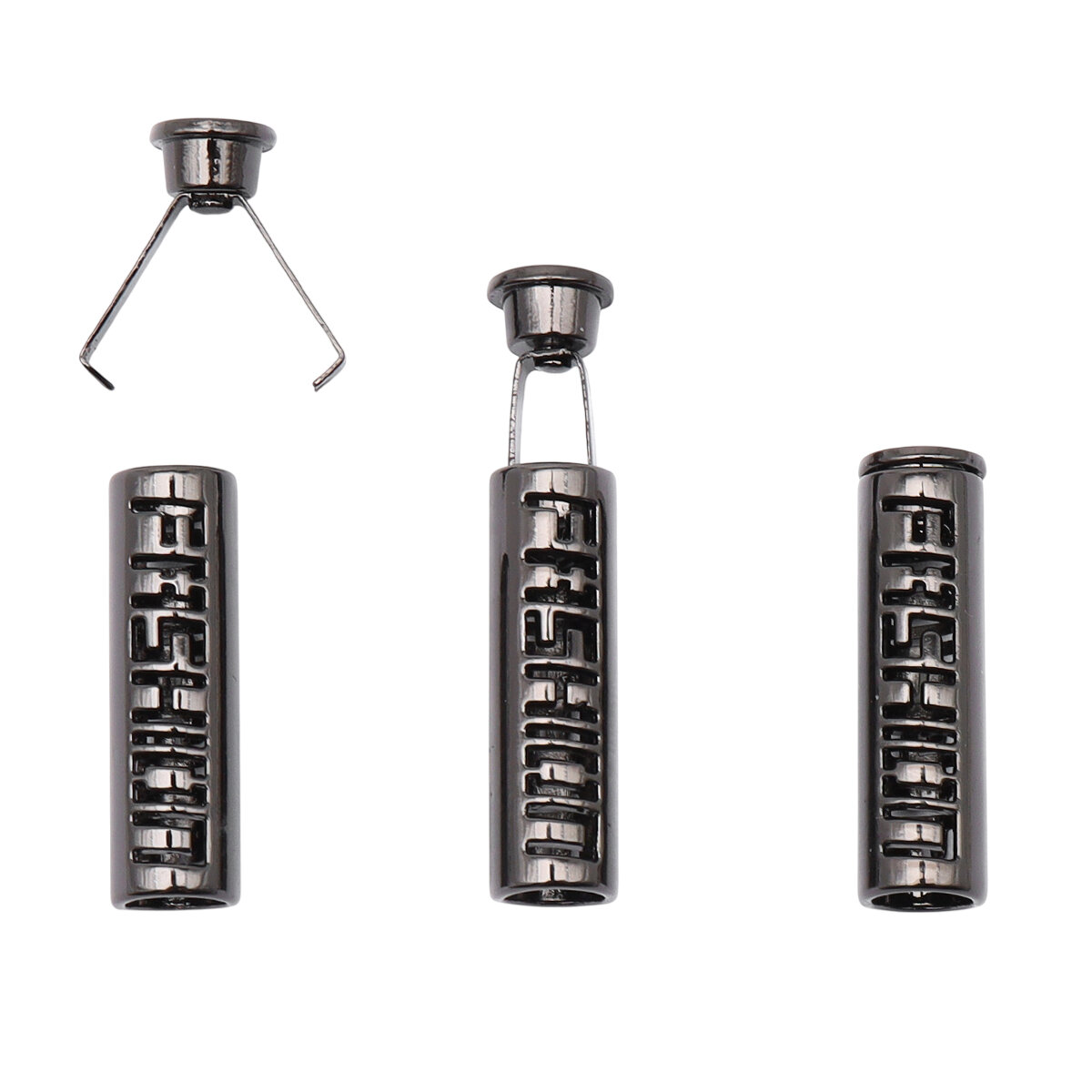 Наконечники для шнурков с логотипом 'Fashion', 7*25 мм, 10 шт, Айрис (черный никель)