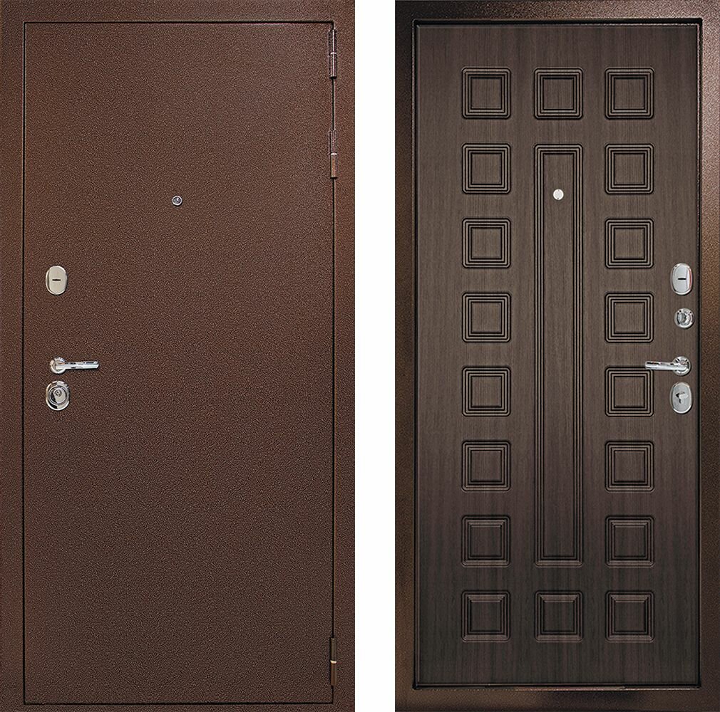 Входная дверь Рубин Медный антик/Венге 960*2050 Левая