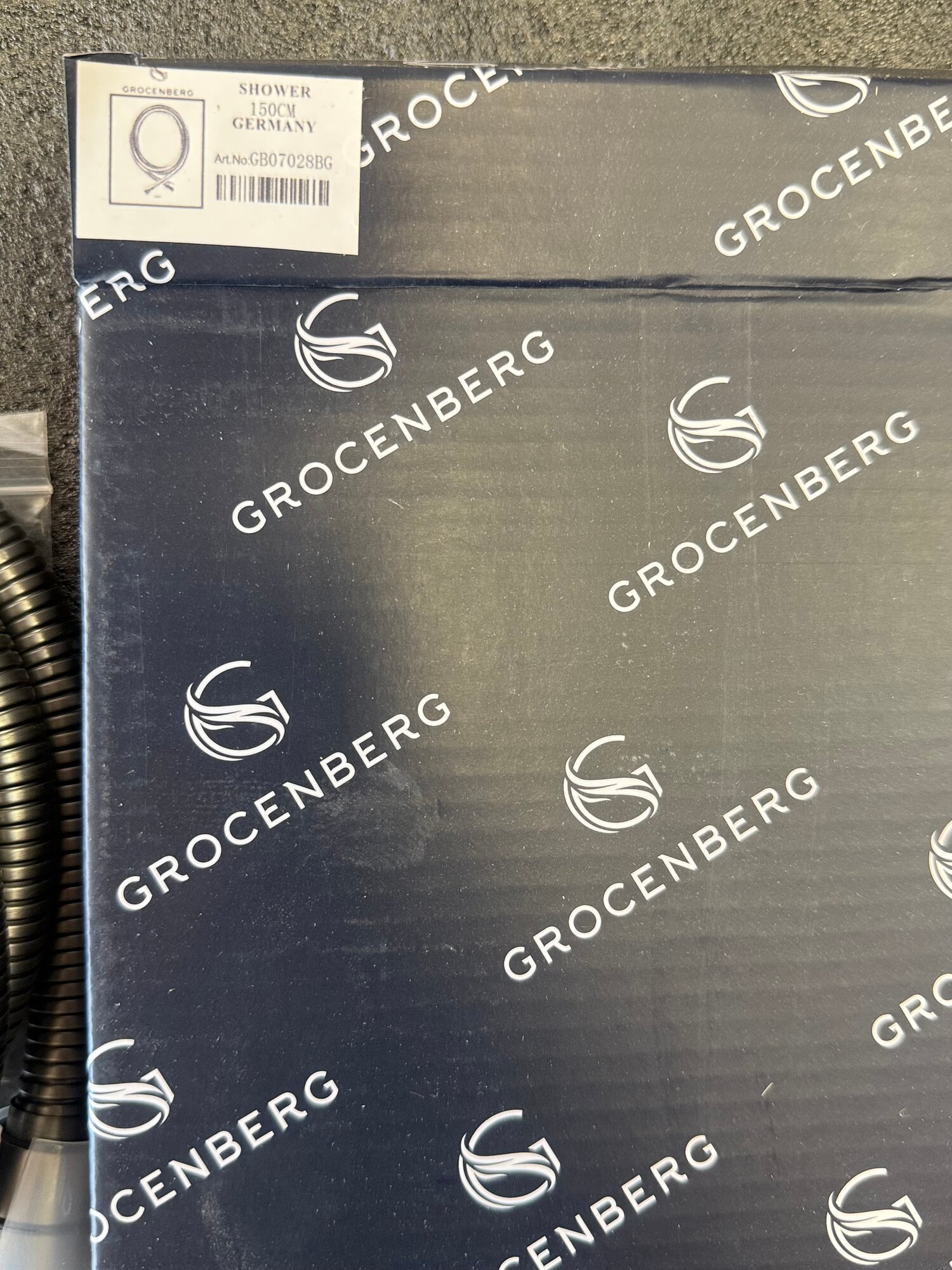 Шланг для душа Grocenberg "GB07028BG", графит, 150м, металлический — фото 1