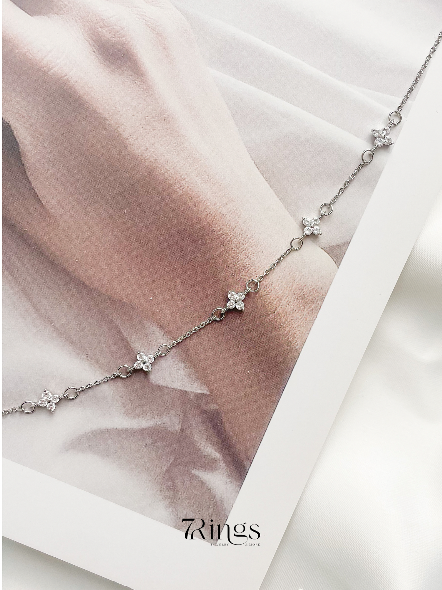 Браслет-цепочка, размер 35 см, размер one size, Silver