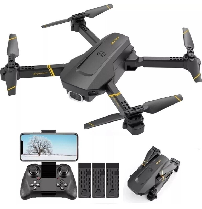 Квадрокоптер 4DRC V4 с камерой 4K и тремя аккумуляторами черный