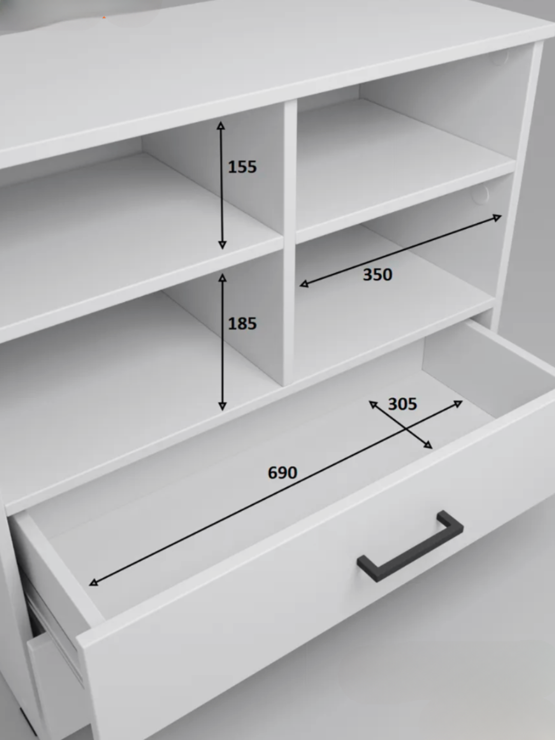Функциональный комод для дома, с полками и ящиками — фото 1