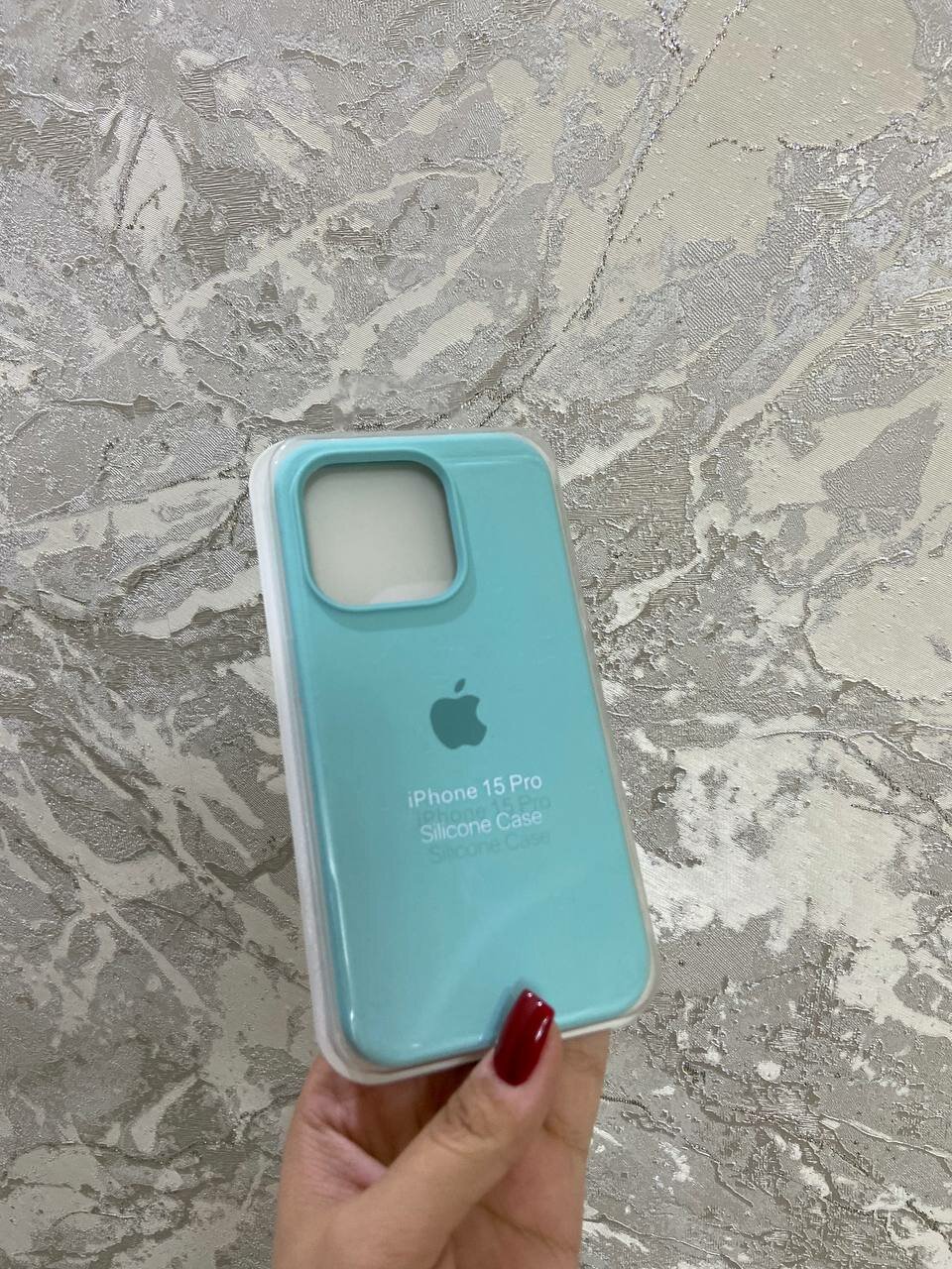 Чехол "Светло-бирюзовый", противоударный, силикон, для iPhone 15 Pro — фото 1