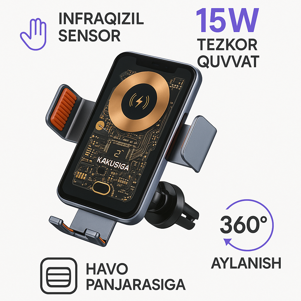 Автомобильный держатель для телефона kakusiga KSC-1202, с зарядкой, инфракрасный датчик