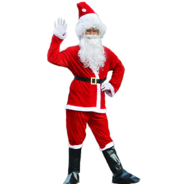 Костюм Деда Мороза 5 предметов плюшевый размер 60-62