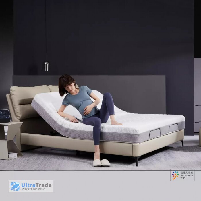 Кровати Xiaomi Умная двуспальная кровать Xiaomi 8H Milan Smart Leather Electric Bed S-Pro 1.5 m Beige DT4 Pro (без матраса)
