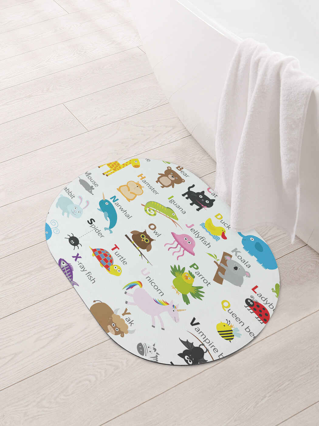 Коврик для ванной и туалета овальный противоскользящий JoyArty 