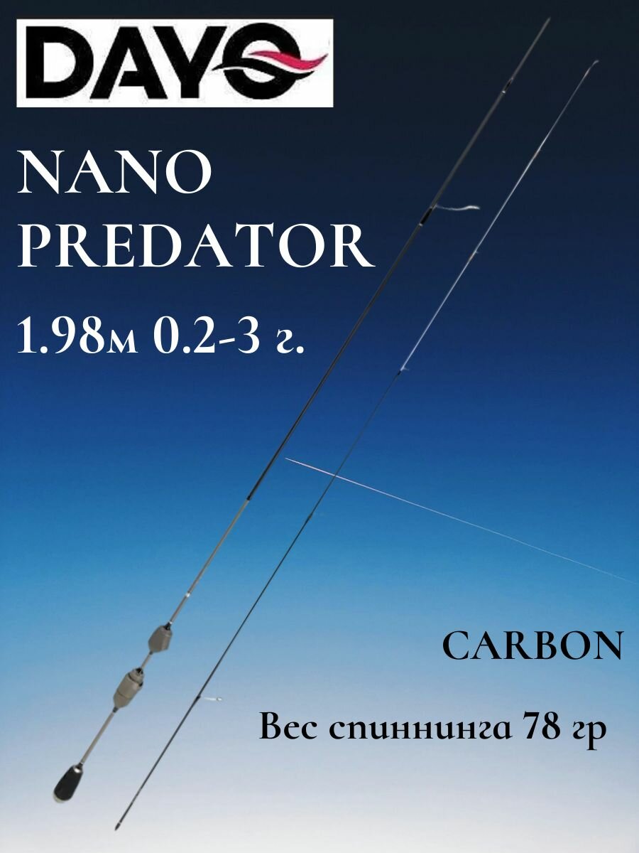 Спиннинг DAYO NANO PREDATOR 1.98 м, тест 0.2-3 гр