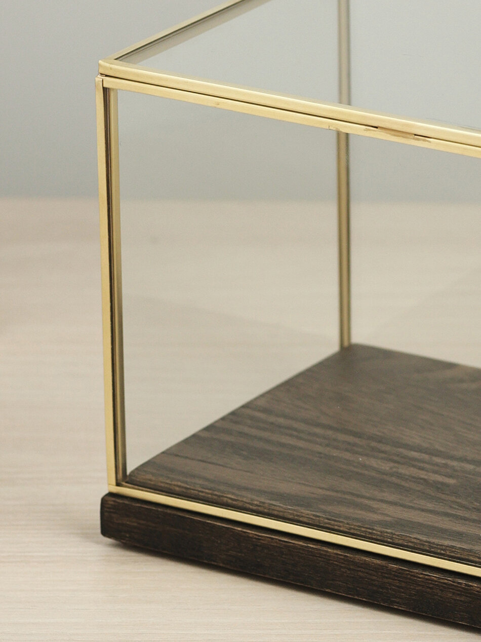 Клош Арт-Птицы "Во французском стиле", из дерева и стекла, золотой цвет — фото 1