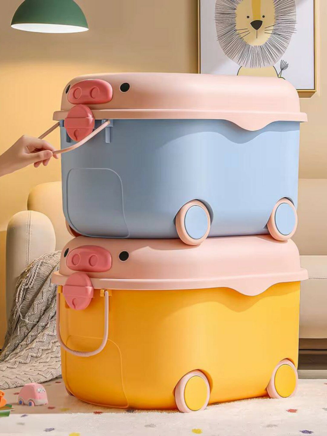 Ящик органайзер для игрушек с крышкой, контейнер для хранения игрушек одежд — фото 1