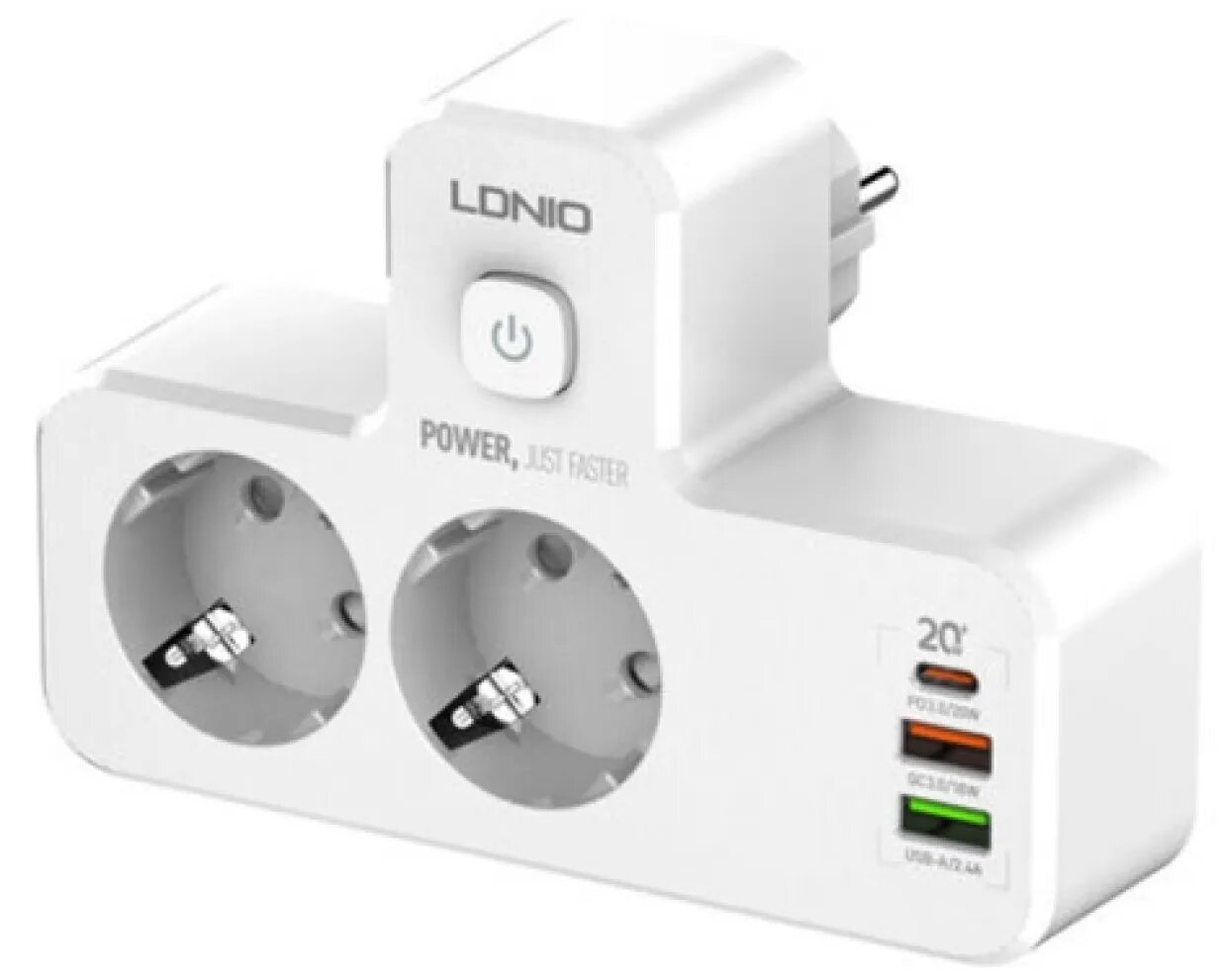 Удлинитель сетевой LDNIO, SE2337, с зарядкой, ночник, USB, 2500Вт тройник для розетки