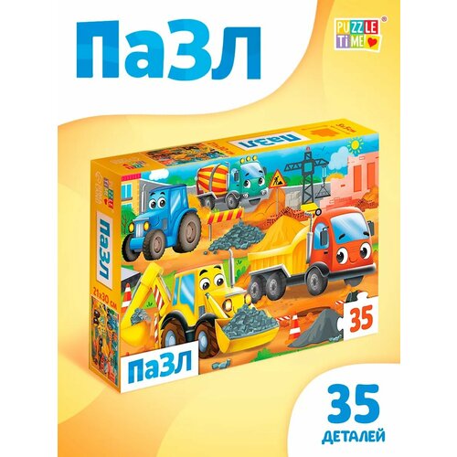 фото Пазлы «машины на стройке», 35 элементов puzzle time