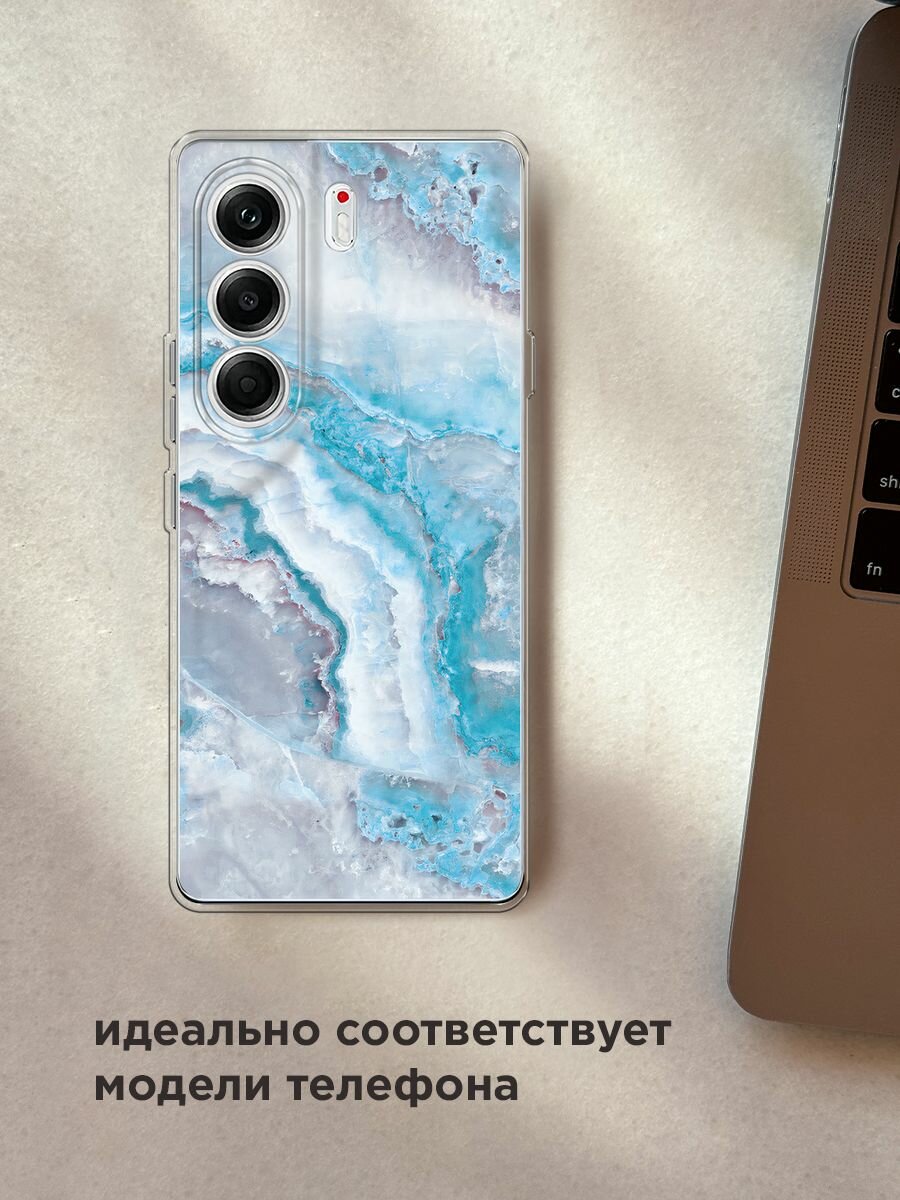 Чехол на Tecno Camon 40 Pro 5G / Текно Камон 40 Про 5G с принтом "Нежно-голубой мрамор" — фото 1