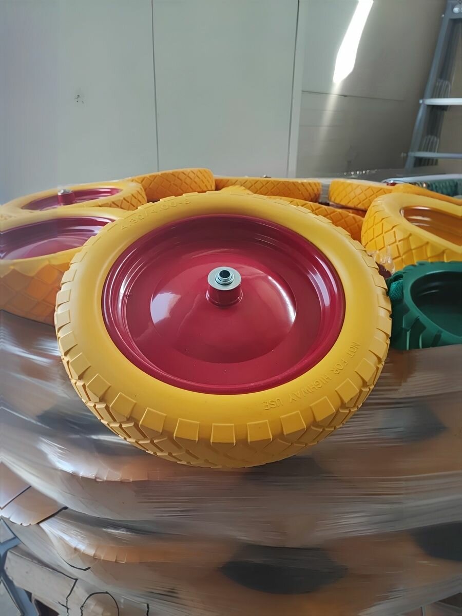 Колесо для тачки 16х400х8/12/100 PU1602 желтый