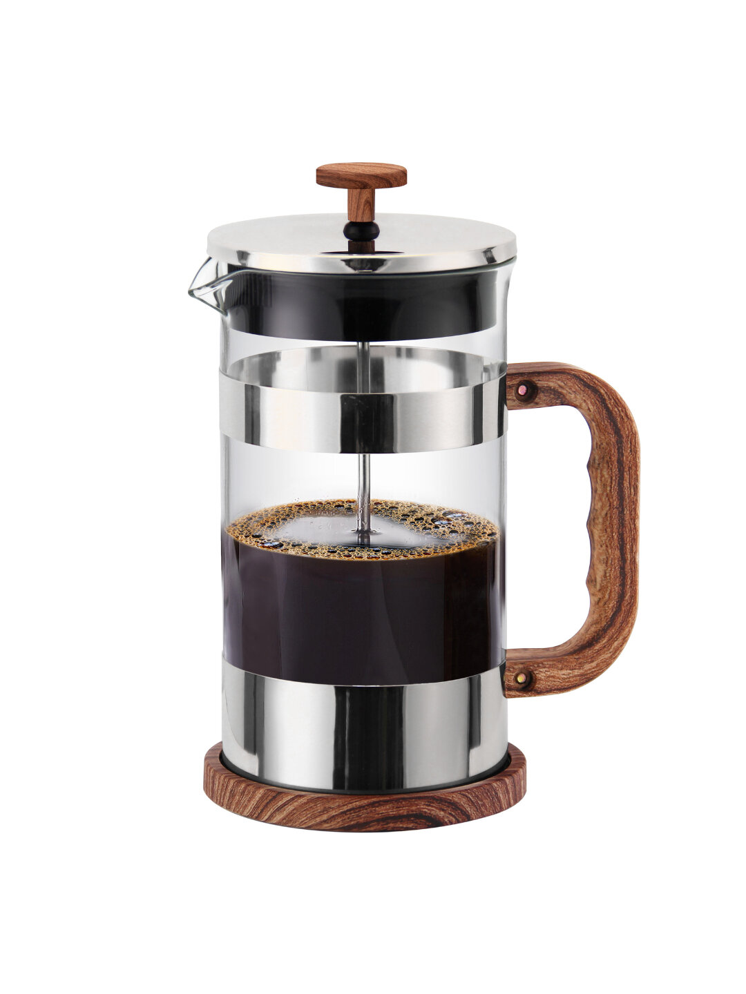Haus Roland Френч-пресс для чая и кофе, 1000 мл, 4 цвета - Коричневый