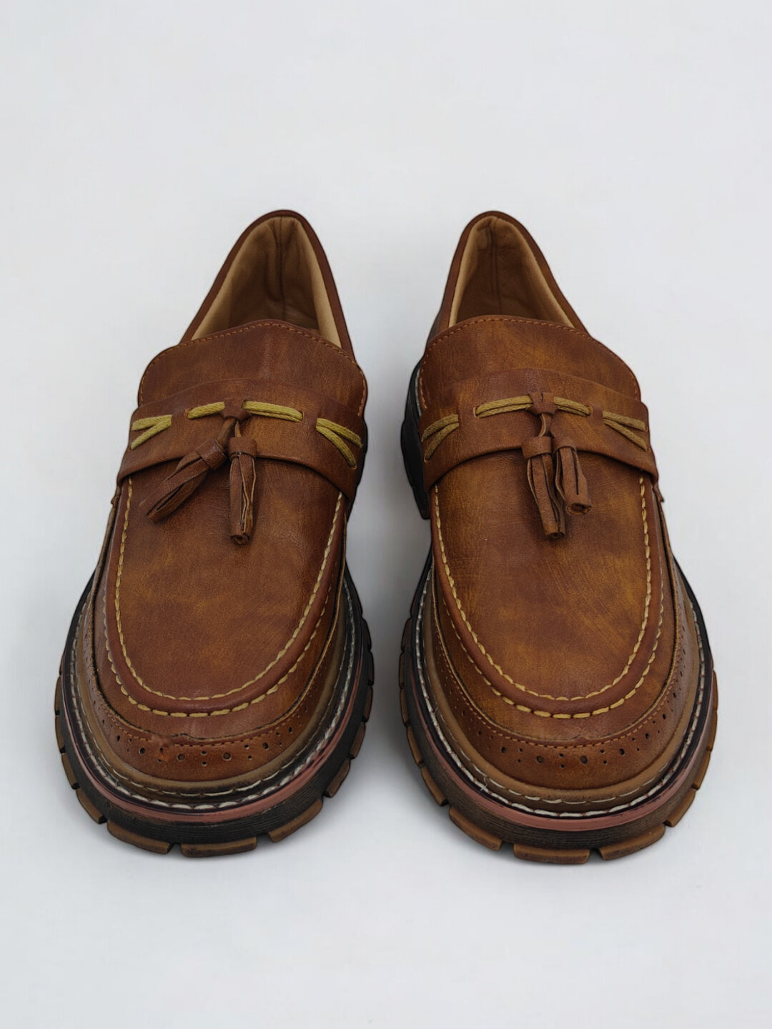 Лоферы  Туфли мужские Solid Step, из экокожи, водонепроницаемые, размер 38 39 40 41 42 43, бежевый — фото 1