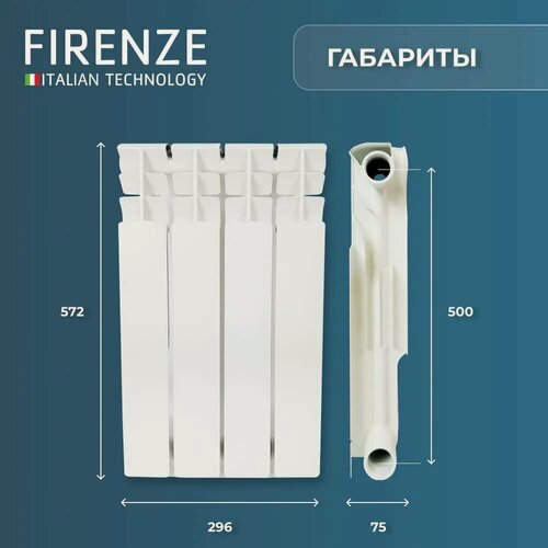 Изображение товара 1000-1110/ Радиатор алюминиевый FIRENZE AL 500/80 A21 (4 секции)