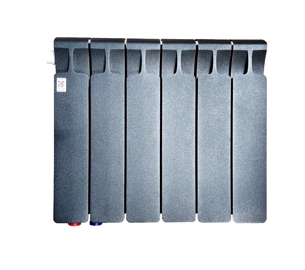 Радиатор биметаллический Rifar Monolit Ventil 350 06 секций Нижнее подключение левое (МVL) цвет антрацит