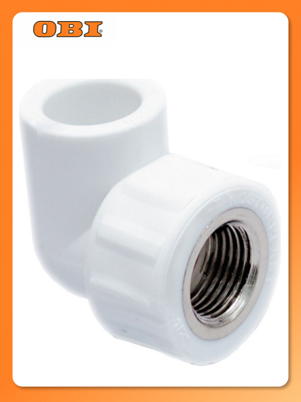 Угольник комбинированный PPR внутренняя резьба 25х 1/2 белый RTP