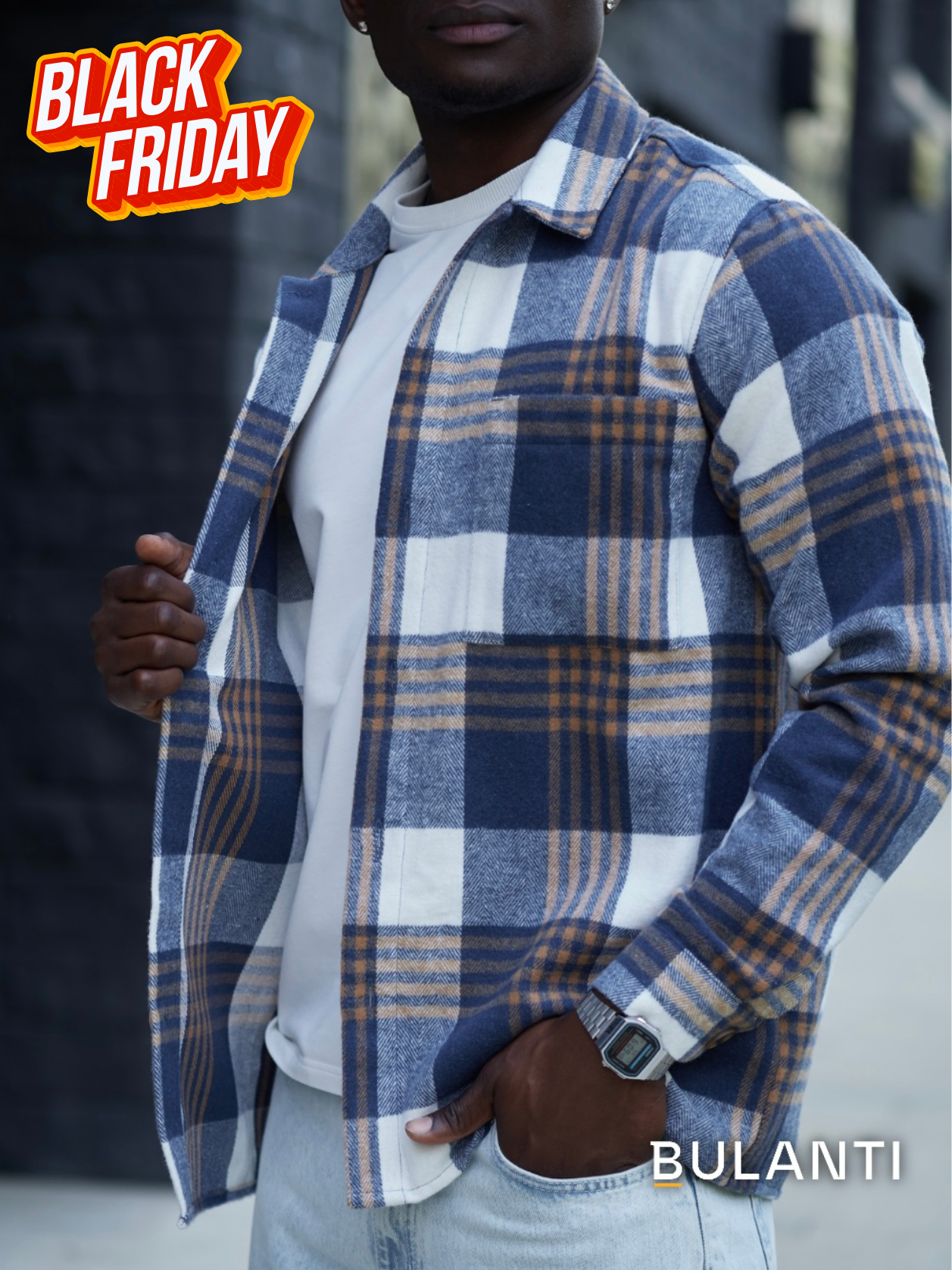 Рубашка в клетку теплая оверсайз