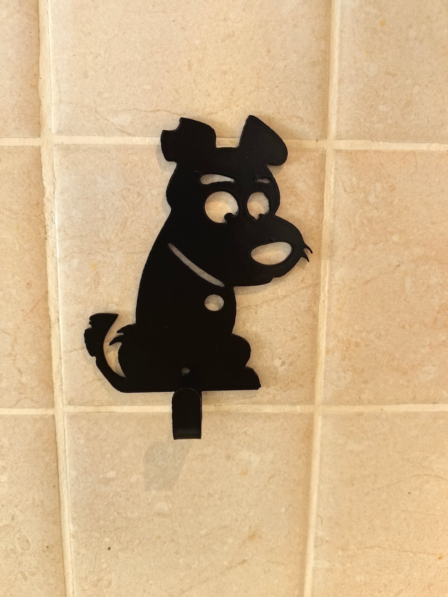 Настенная металлическая вешалка Пёс, сталь 2 мм, черный — фото 1