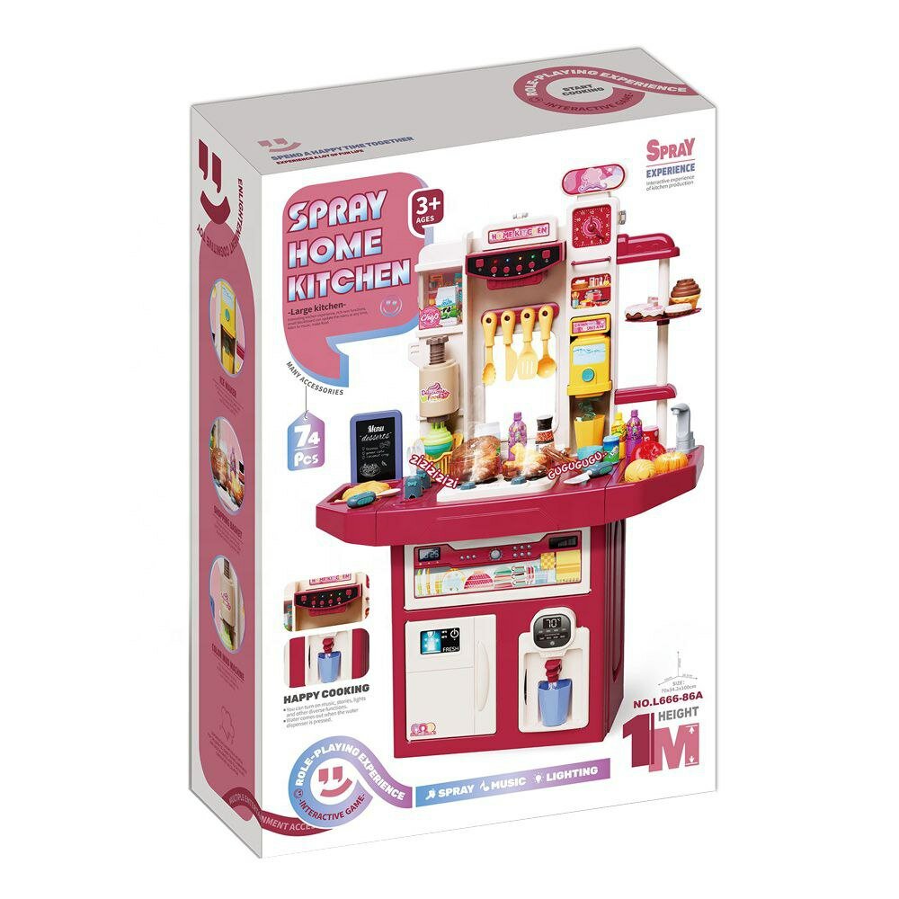 Детская игрушечная кухня игровой набор с водой паром звуком или безних набор пасуды