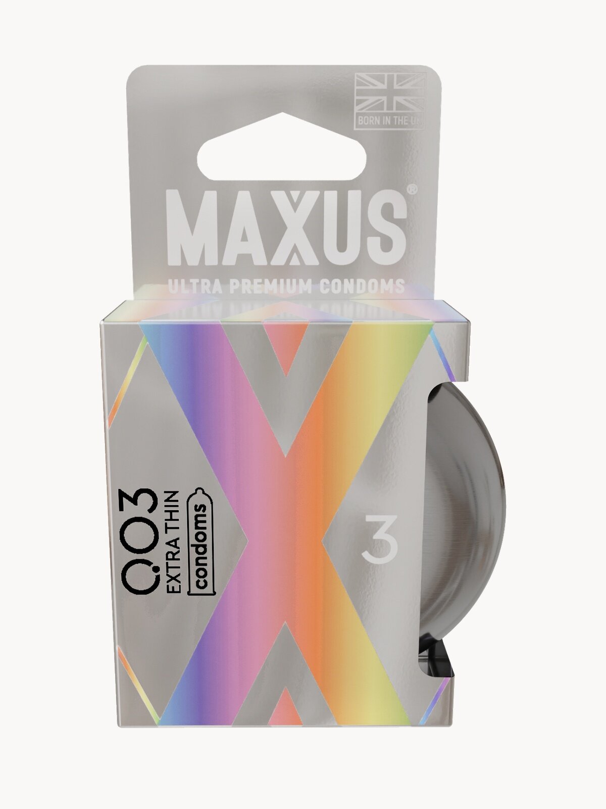 Презервативы экстратонкие MAXUS 003, кейс в комплекте, 3 шт, натуральный латекс