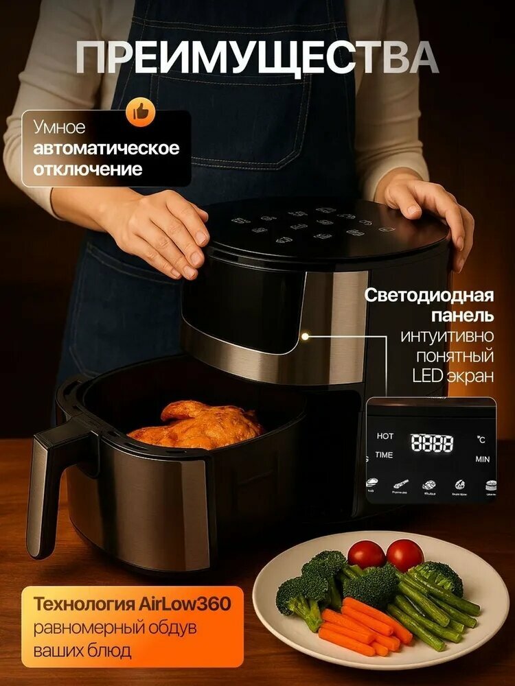 Изображение Xiaomi Аэрогриль ORM-8823-1, черный матовый