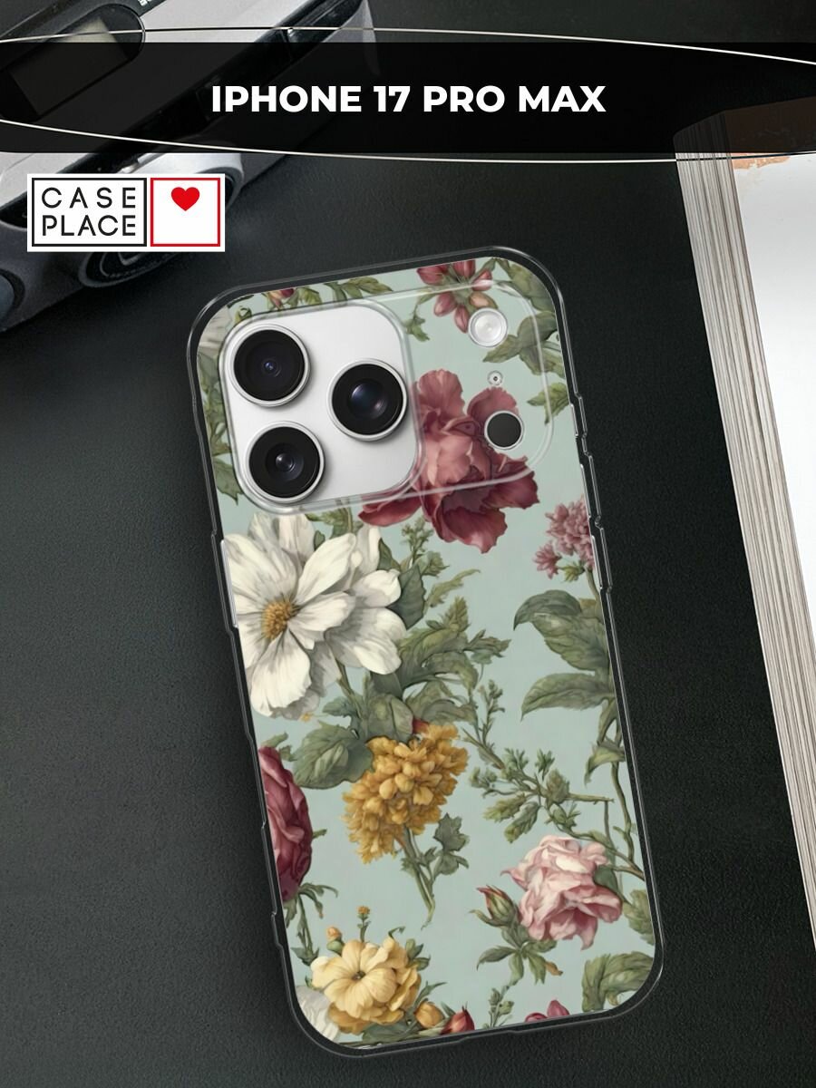Чехол на Apple iPhone 17 Pro Max / Айфон 17 Про Макс с принтом Акварельные красные цветы