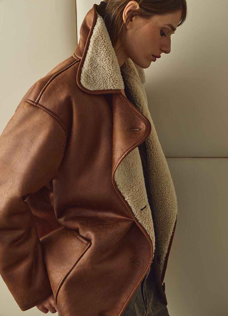 Дублёнка O'STIN размер M темно-бежевый