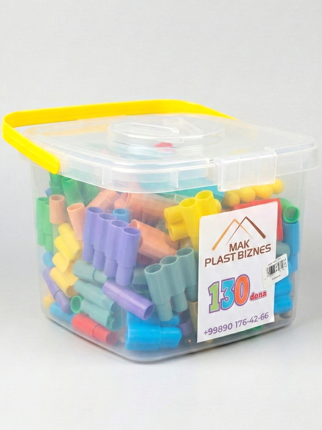 Детский конструктор в контейнере 130+ деталей: танк, робот, самолет. Развивающий набор блоков для мальчиков и девочек — фото 1