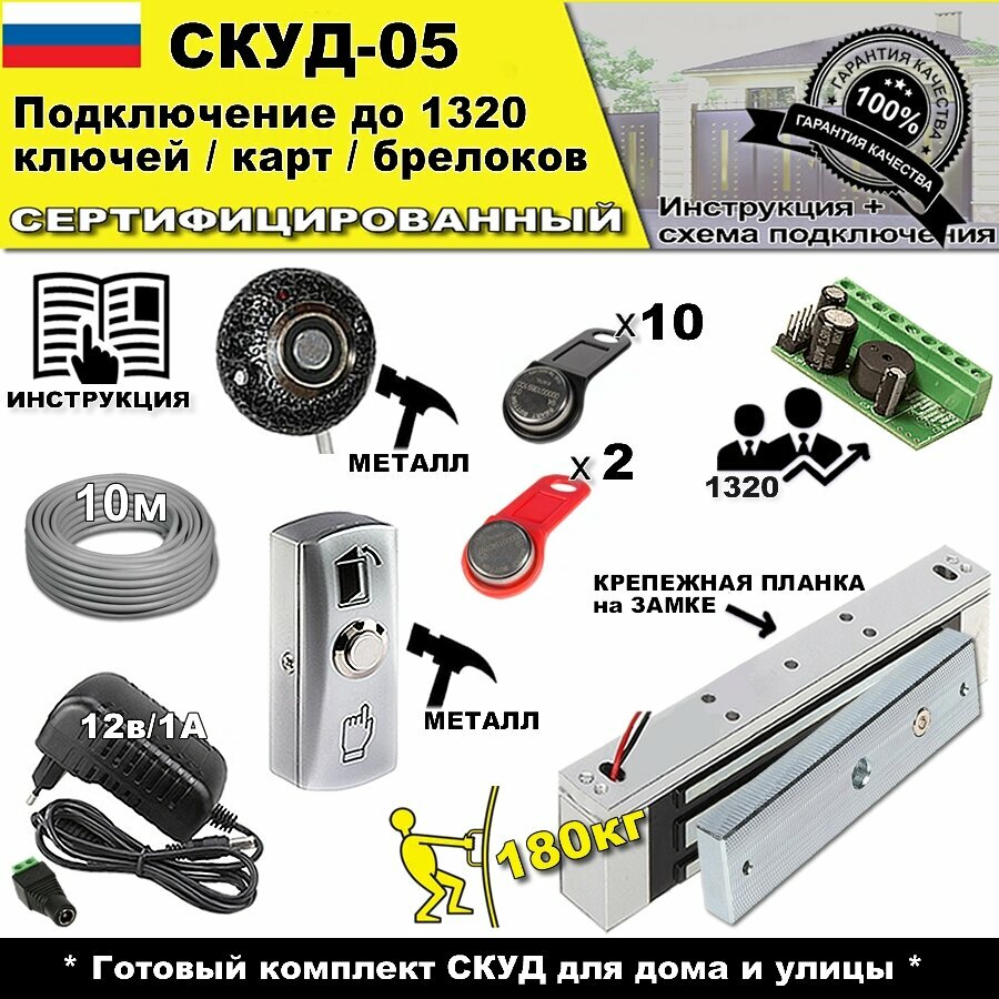 Комплект СКУД -05 для доступа и управления магнитным замком