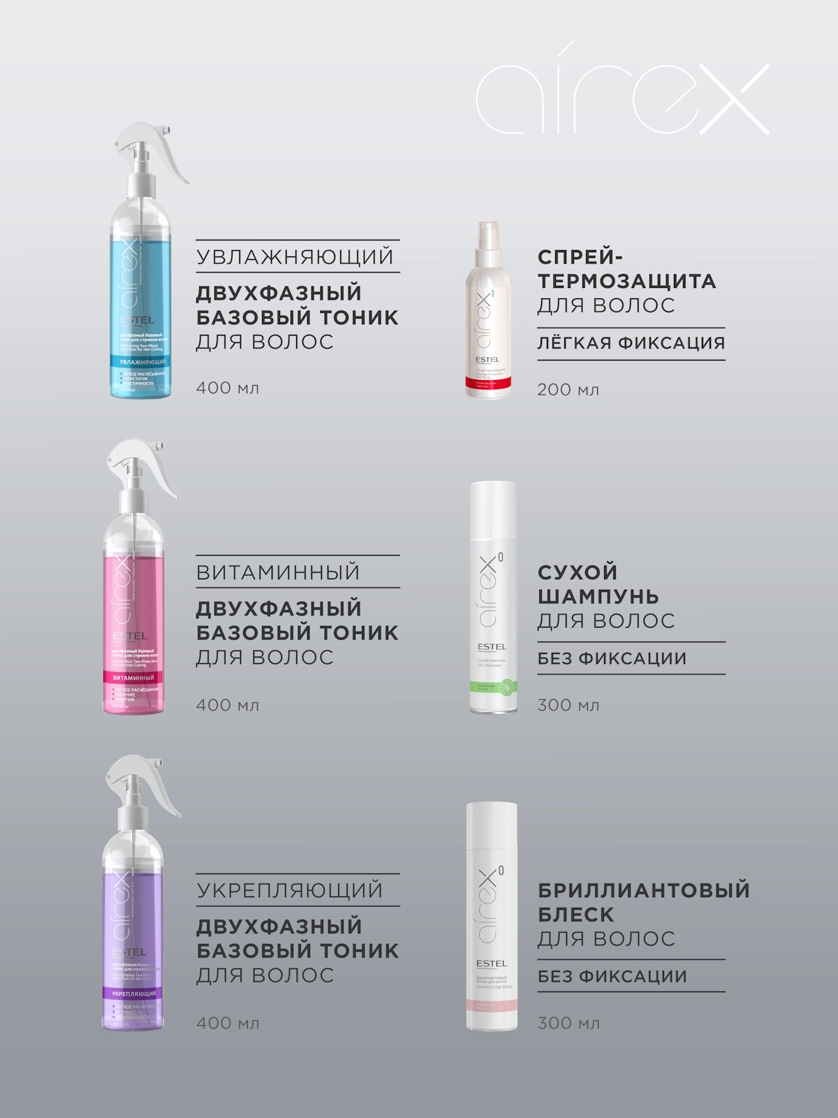 Глина для укладки волос пластичной фиксации ESTEL PROFESSIONAL Airex моделирующая 65 мл — фото 1