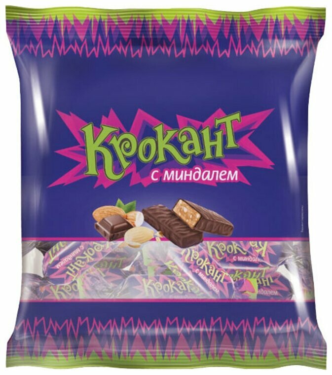 Конфеты KDV «Крокант», грильяж, с миндалем, молочный шоколад, 180 г — фото 1