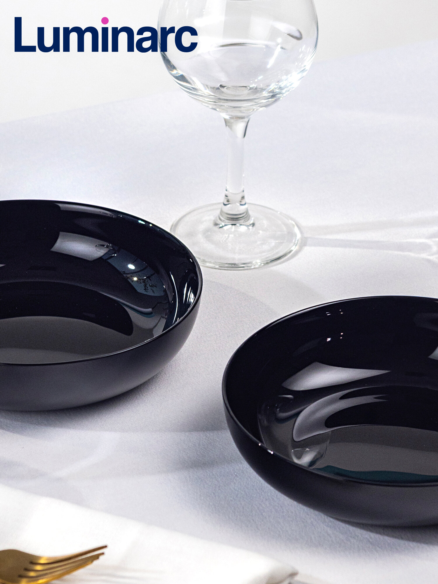 Тарелка / блюдо для подачи Luminarc "Friends Time ", ударопрочное стекло, блэк, 17 см — фото 1