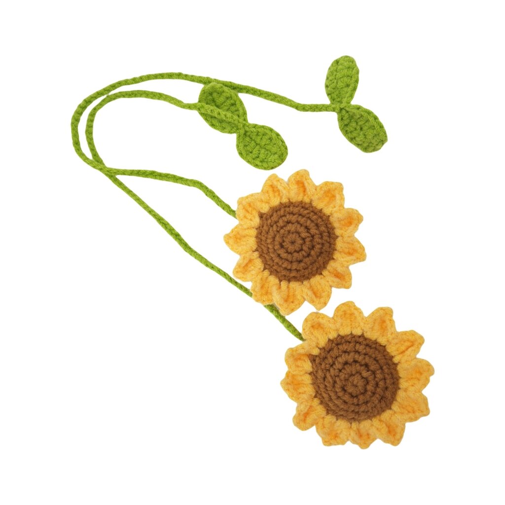 2шт Ручной Работы Подсолнух/Гриб Автомобильные Аксессуары Подвески С Подсолнухом Украшения для Автомобильного Зеркала Подвесное Украшение