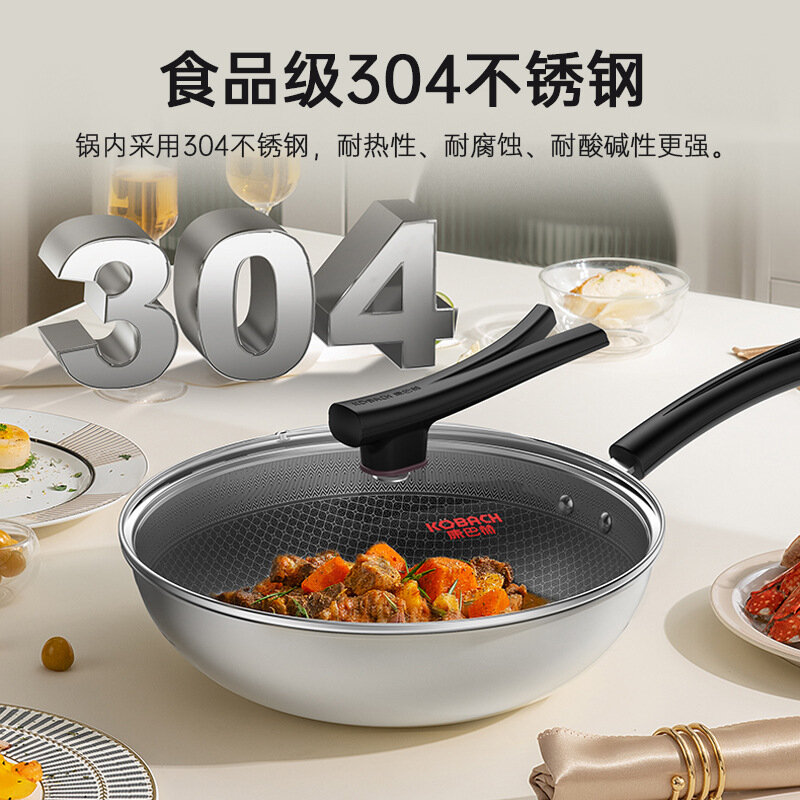 Кухонная сковорода Kangbahu с гнездом-медом, антипригарное покрытие 30 см, из нержавеющей стали 304, подходит для