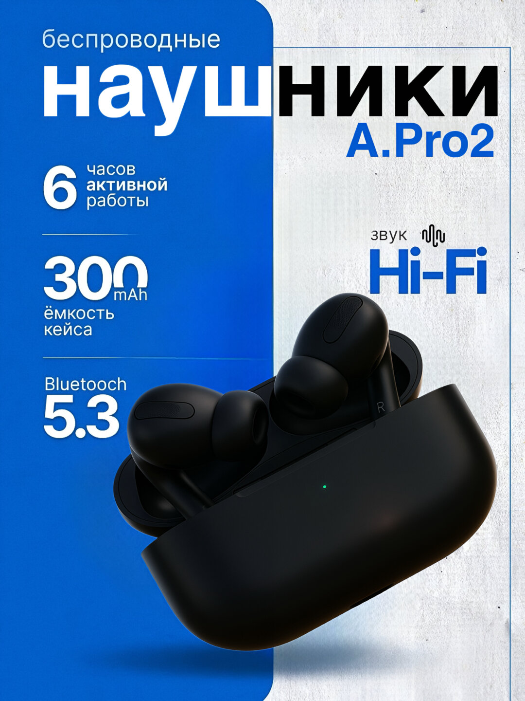 Беспроводные наушники Pods Pro 2 Touch, наушники для iPhone и Android