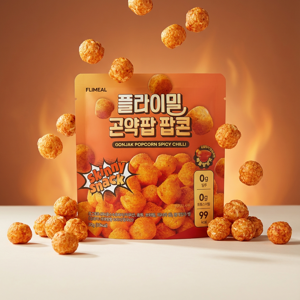 Flimeal конжак-попкорн со вкусом острого чили, диетический снек