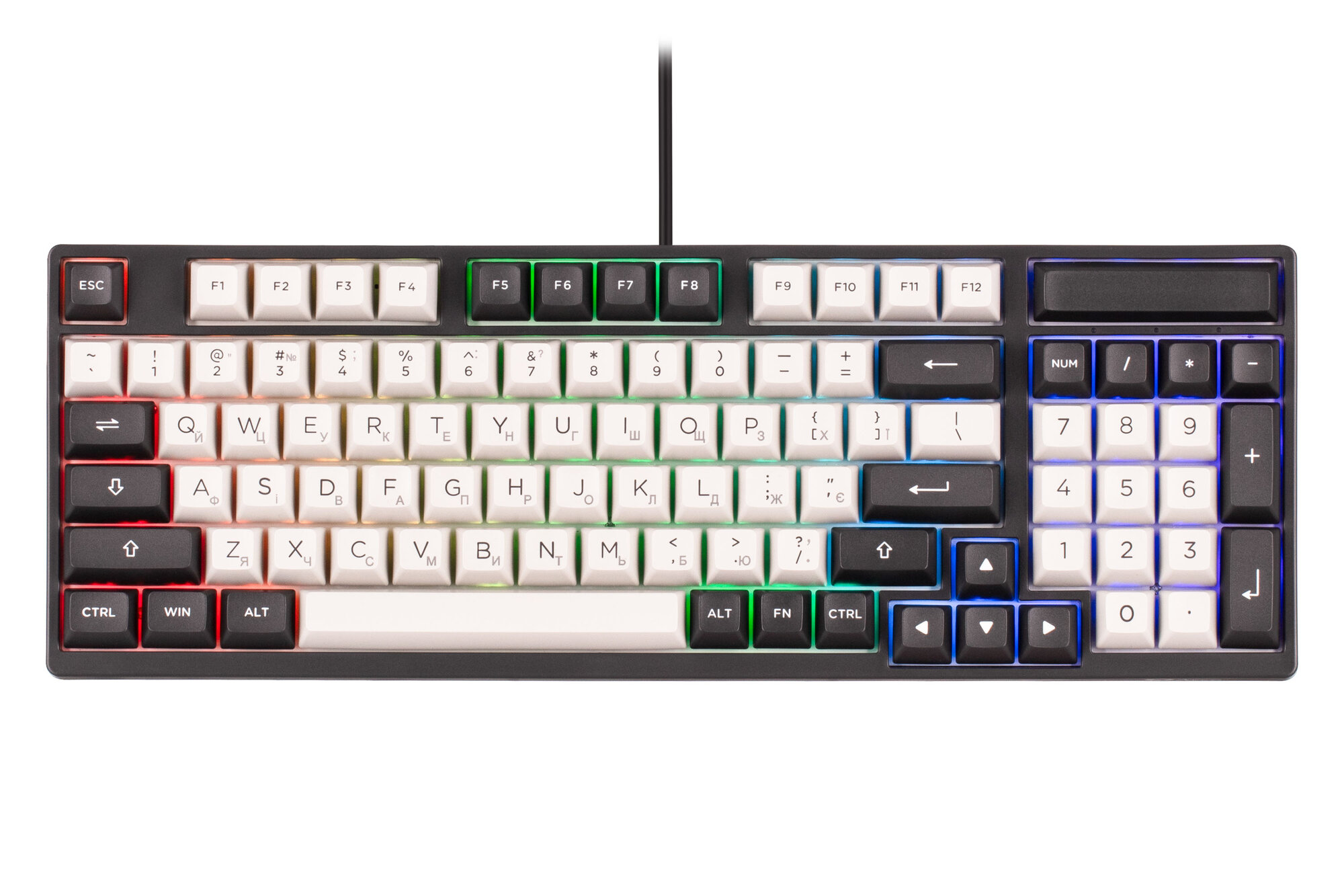 Механическая клавиатура Akko 3098S Dracula, 98 клавиш, CS Silver, RGB, Hot-Swap, USB-C, EN/UKR, чёрная