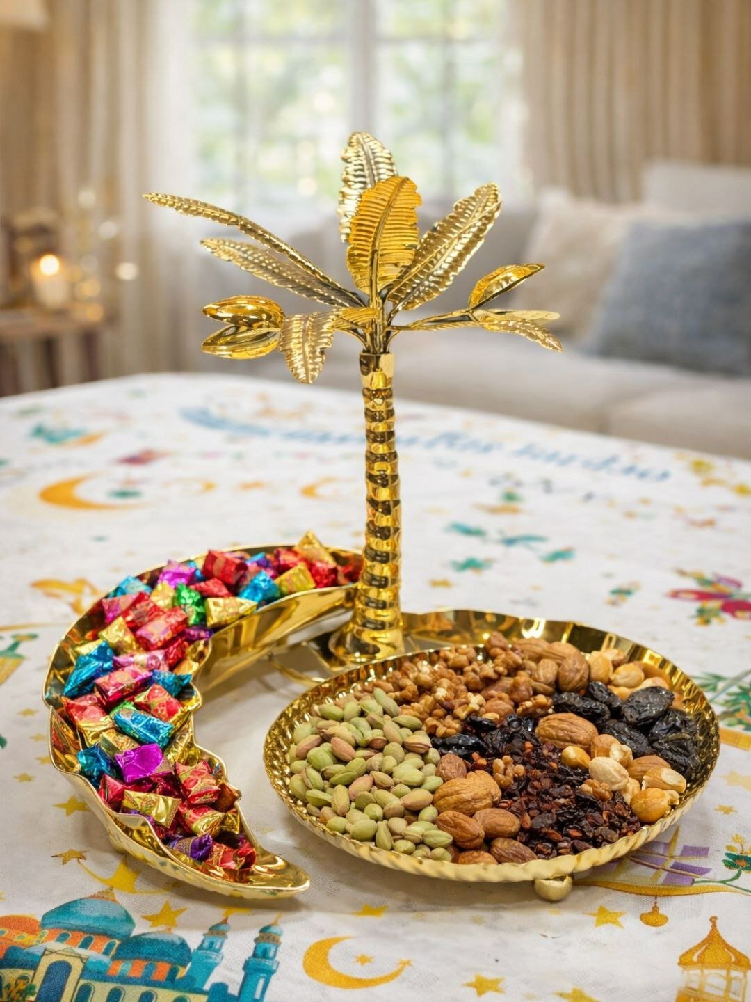 Набор для ифтара "Рамадан", ХДФ, золотой акрил, стильный, для подарка — фото 1