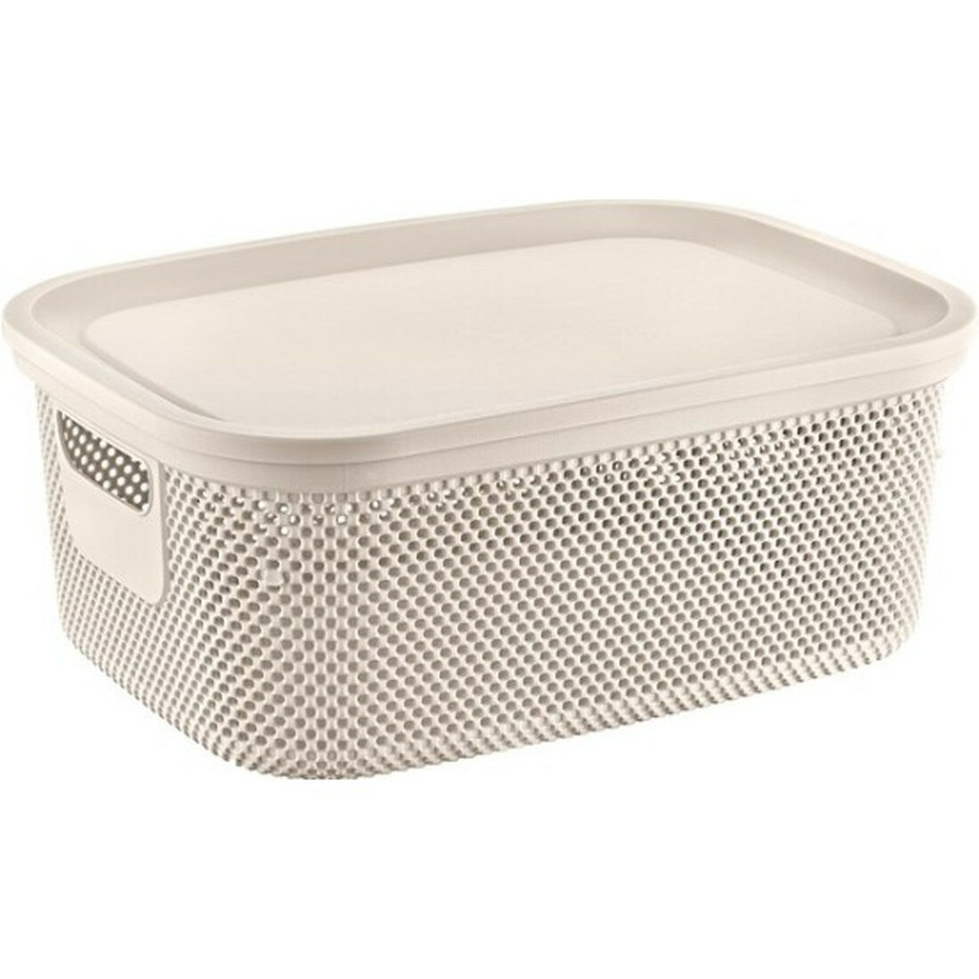 Корзинка Hobby Life NICKEL слоновая кость 12л 28.5x38x15.2см с крышкой (HL041288IV)