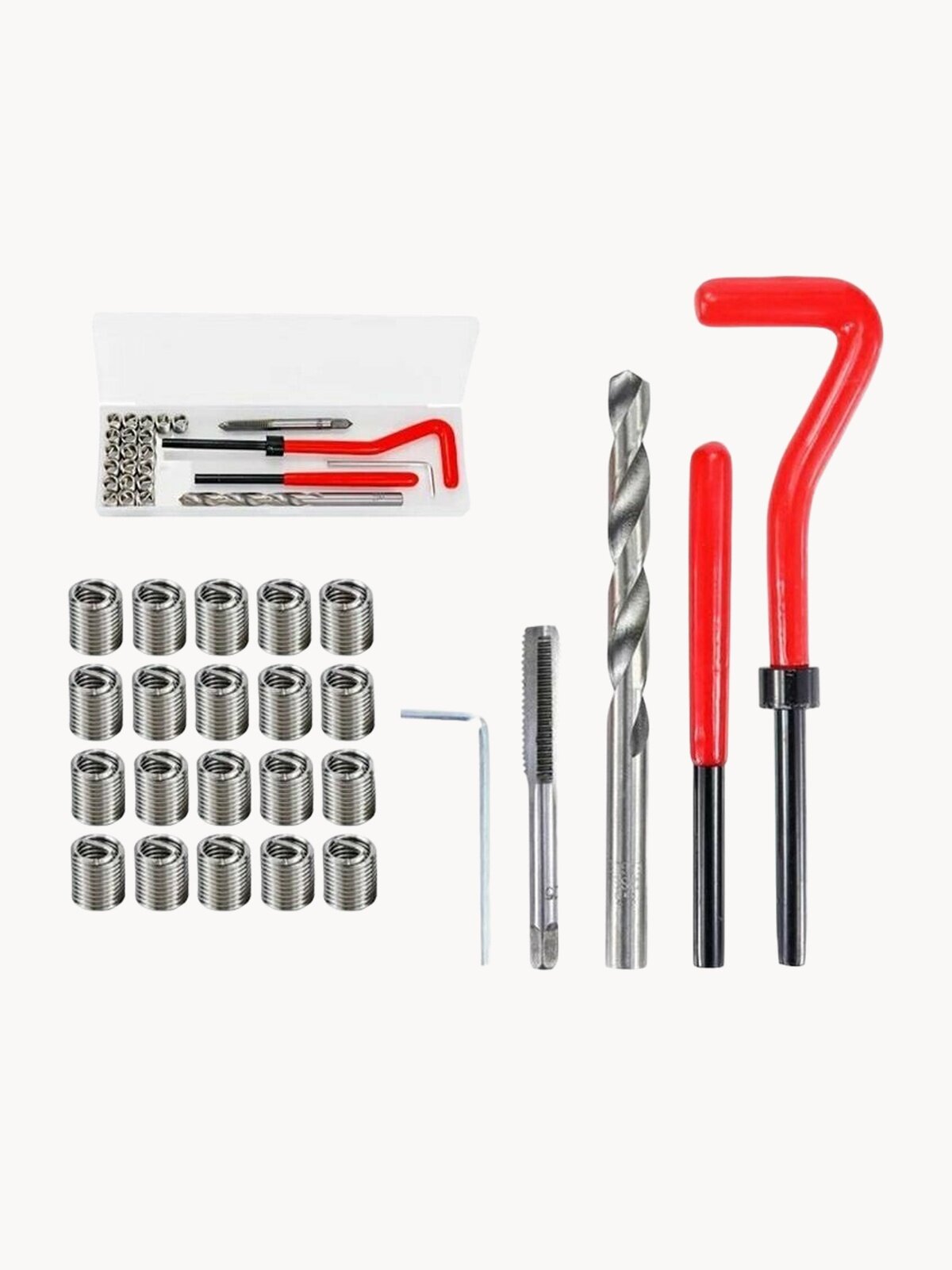 Набор для восстановления резьбы XCAN, М6х1мм, 25 предметов