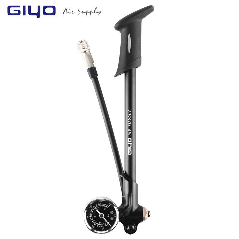 GIYO насос велосипедный 300psi для вилки и задней подвески, Черный