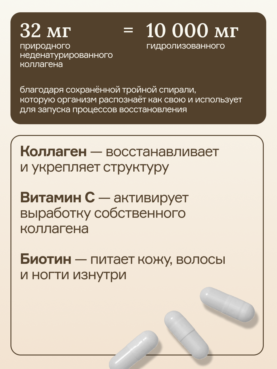 Картинки Морской коллаген с биотином и витамином С в капсулах на 3 месяца